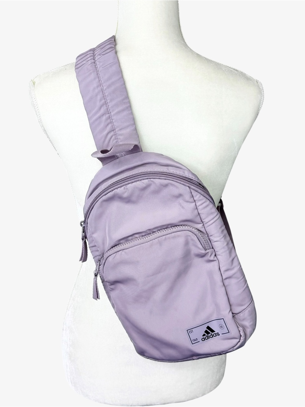 Adidas Essentials 3 Sling Bag Ice Purple Lilac Crossbody Backpack Phone Pocket